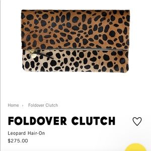 New Never Used Clare V. Leopard Fold Over Clutch